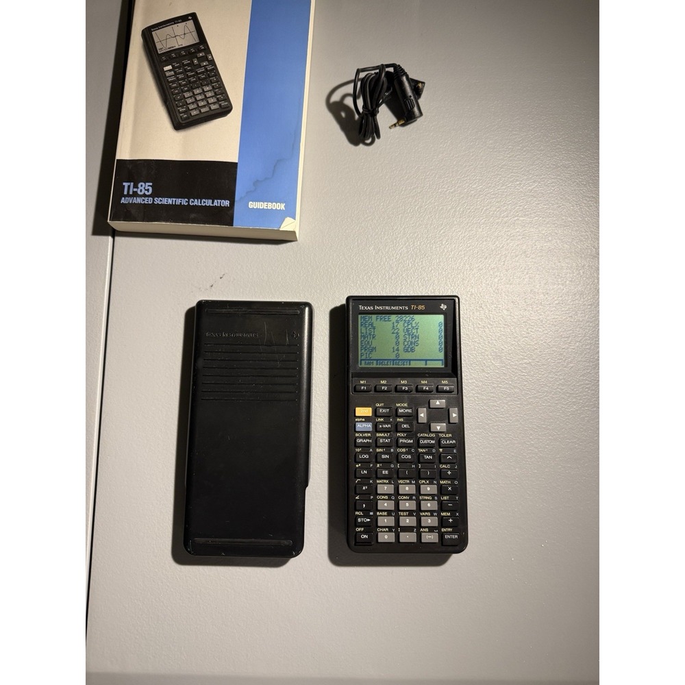 Texas Instruments TI-85 Graphing Calculator With Link Cable Tested Works - Picture 2 of 6
